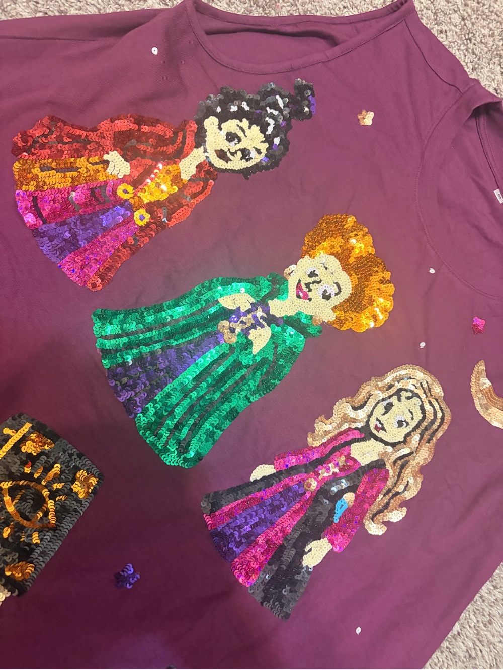 Hocus Pocus Boutique Sequin Lounge Set M Disney Halloween Sanderson Sisters - Picture 8 of 9